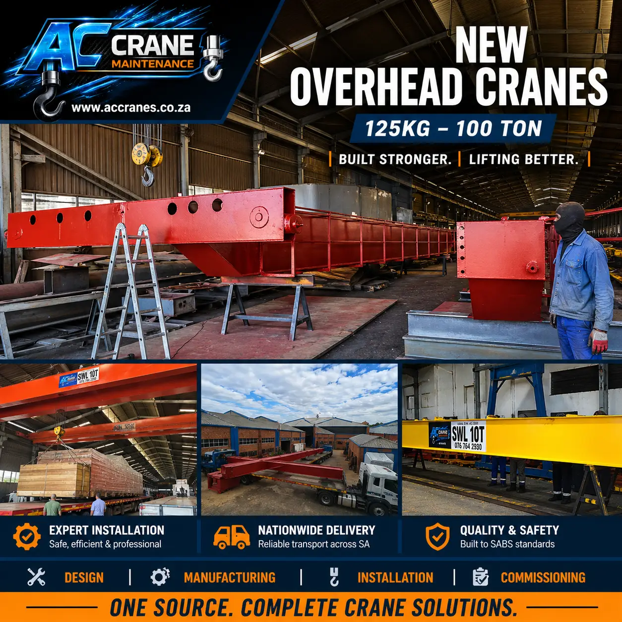 Overhead crane manufacturing and installation in South Africa