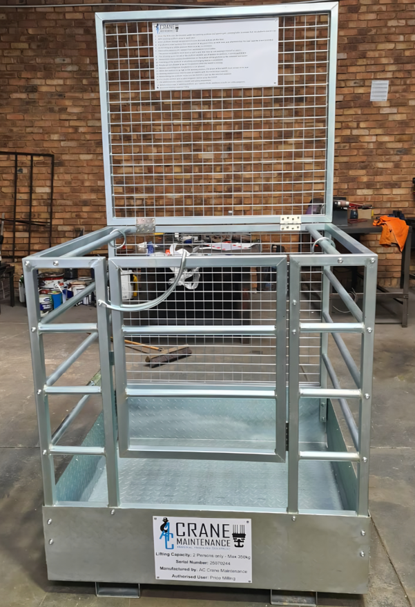 Certified man cages for working at height