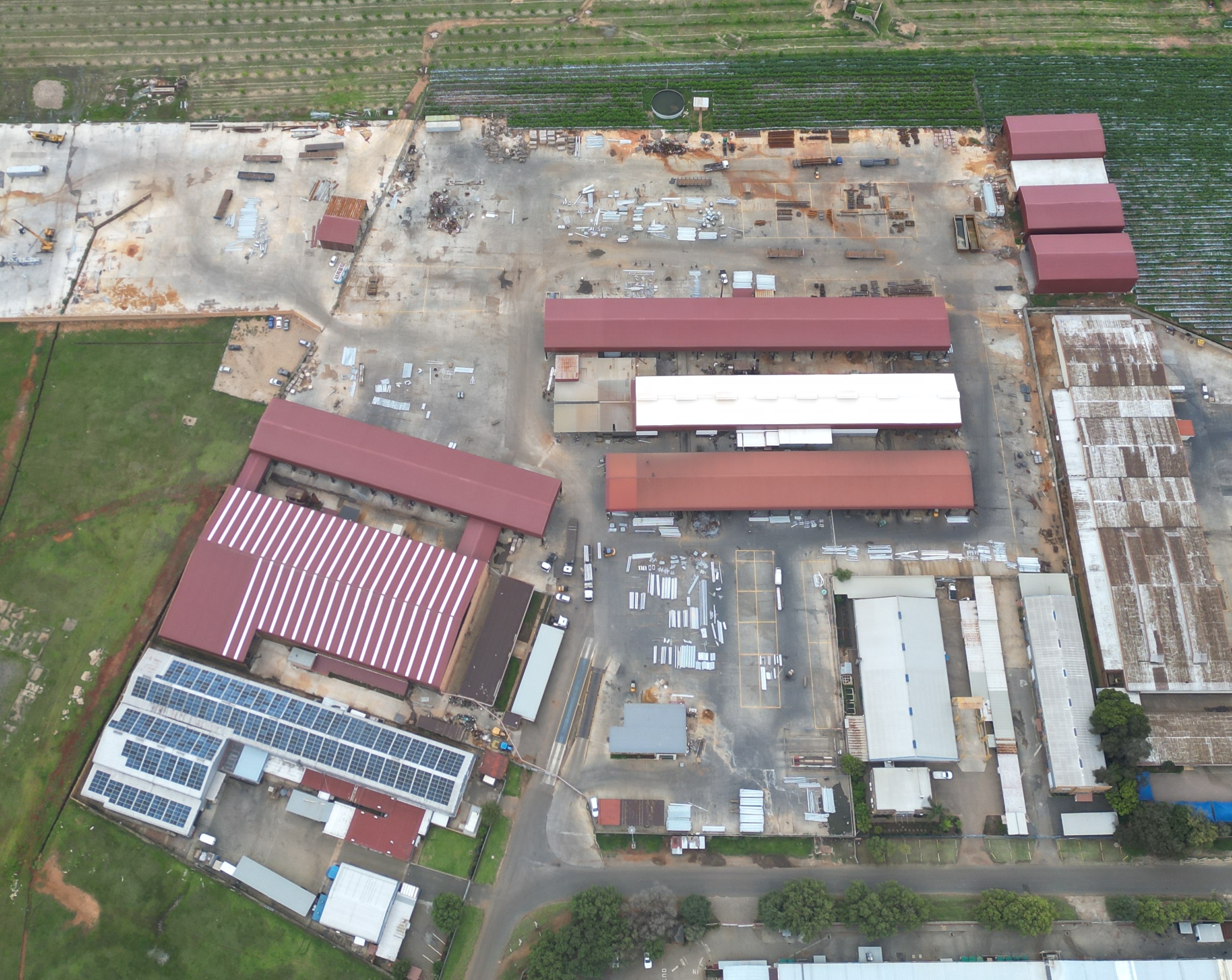 Industrial roof sheeting installation
