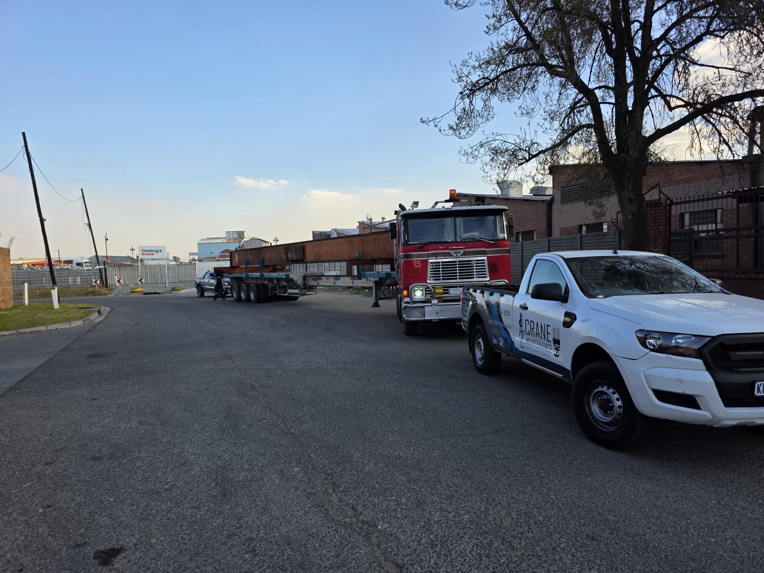 Overhead crane prepared for transportation and refurbishment
