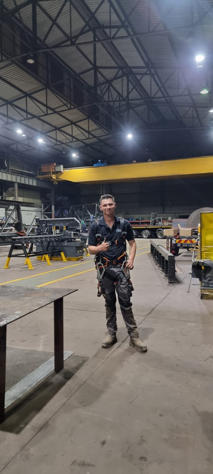 AC Crane Maintenance technician carrying out on-site work